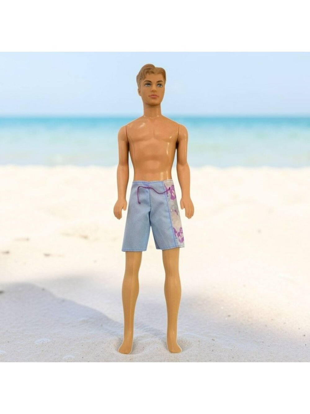 Ken Barbie Doll Fashionistas Blonde Molded Hair Beach Swim Shorts Man Male Toy